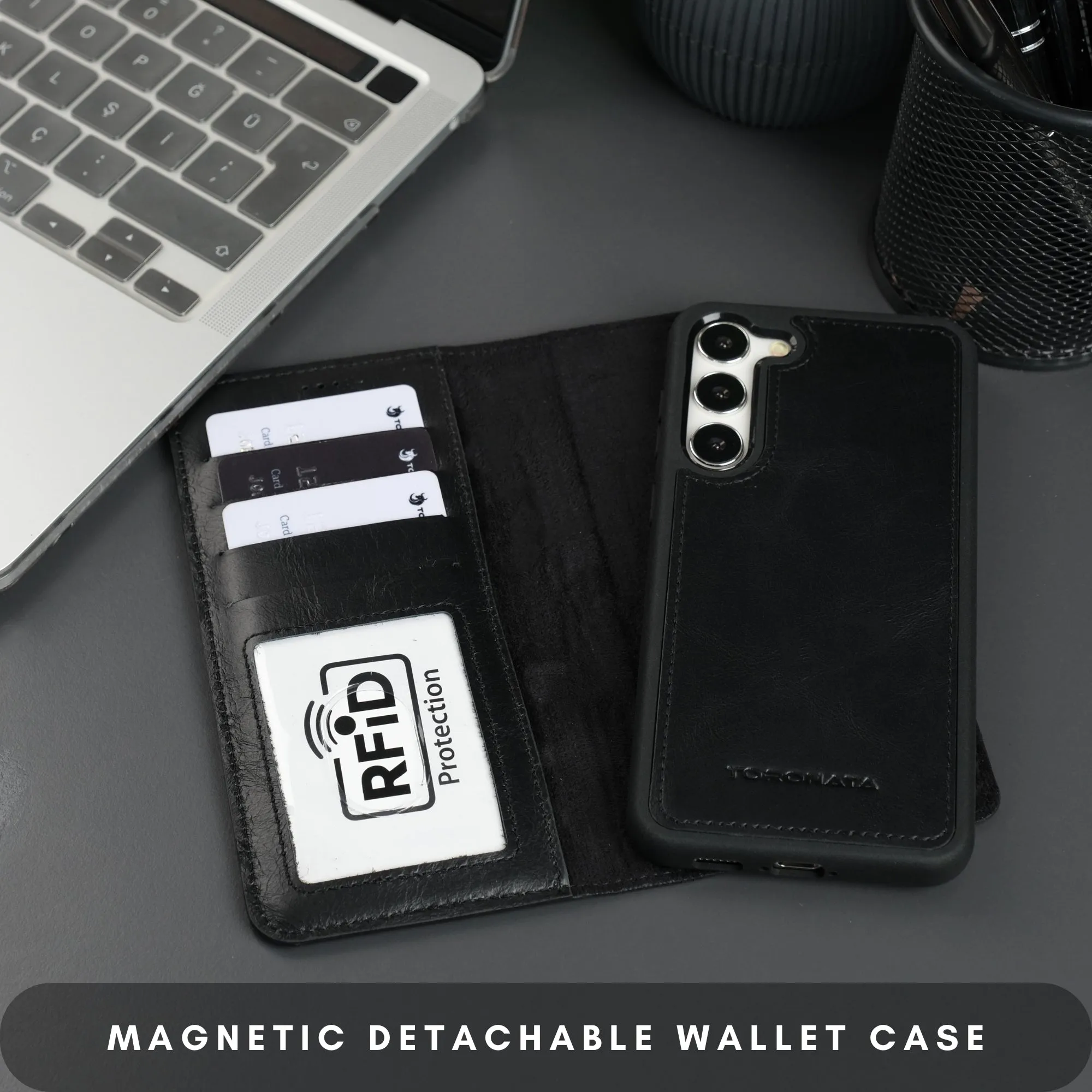Buffalo Leather Samsung Galaxy S24 Wallet with Detachable Case