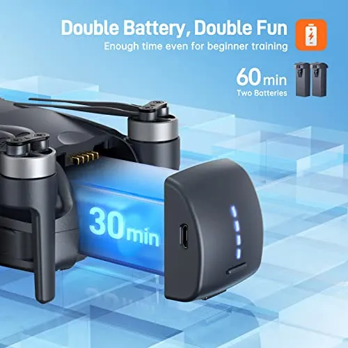 Bwine F7MINI Drones with Camera for Adults 4K 60Mins Flight Time, 5GHz WiFi Transmission, GPS Auto Return, Follow Me, Waypoints, Circle Fly, Beginner Mode, Less Than 250G, Customized Carrying Case, 2 Batteries   2 Sets of Propellers