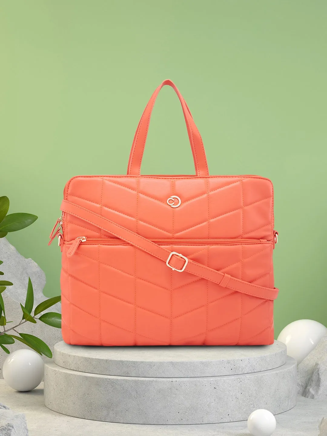 Caprese Julie Laptop Bag Large Orange