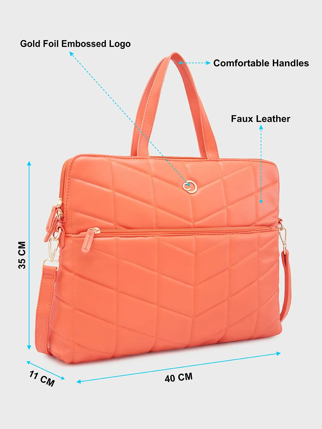Caprese Julie Laptop Bag Large Orange