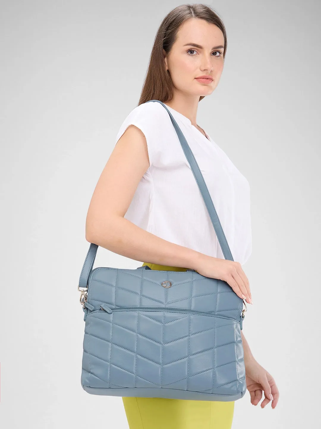 Caprese Julie Laptop Bag Large Powder Blue