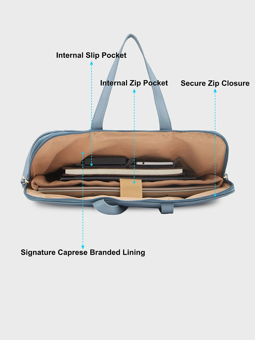 Caprese Julie Laptop Bag Large Powder Blue