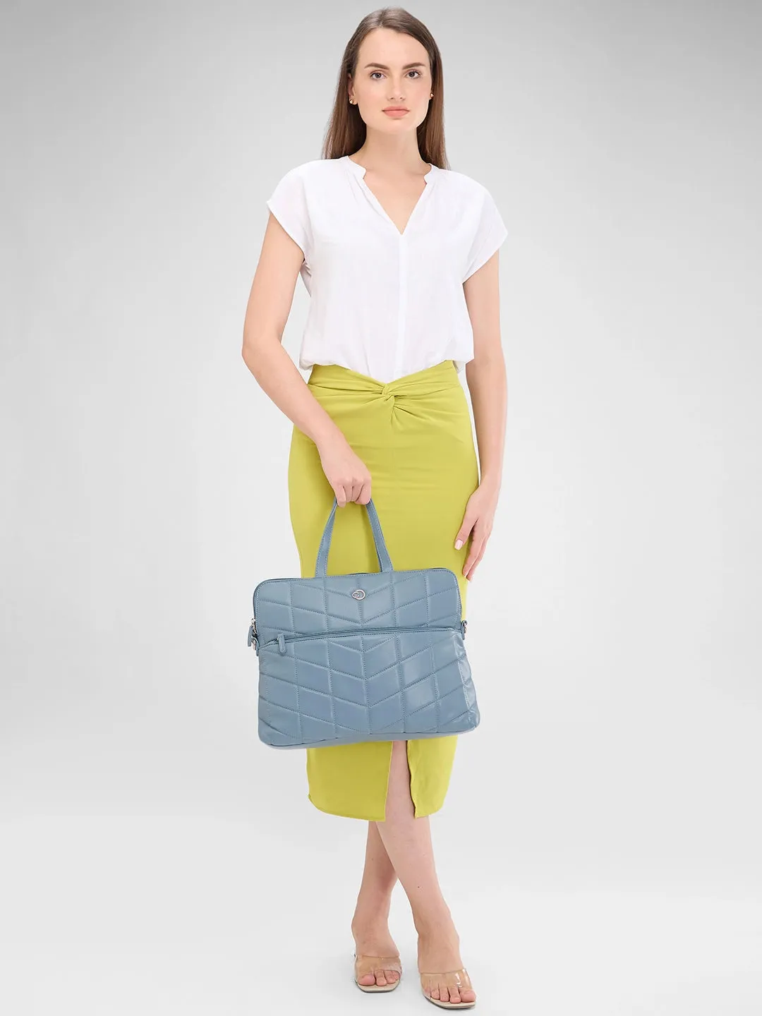 Caprese Julie Laptop Bag Large Powder Blue