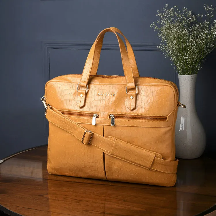 Caprese Rylee Laptop Satchel Large Yellow