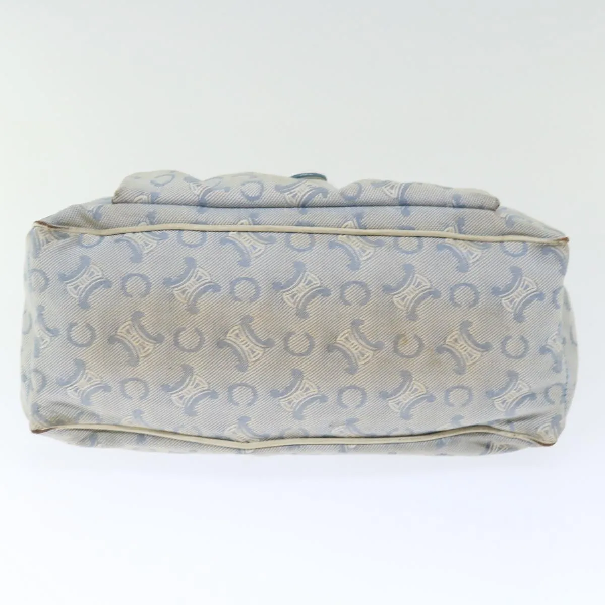 CELINE C Macadam Canvas Hand Bag Light Blue Auth 71535
