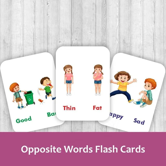 Clapjoy Opposite Words Flash Card For Kids Of Age 2 Years And Above