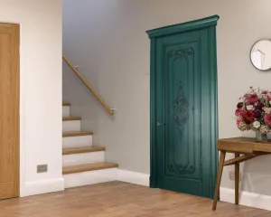 Classic European Style Hand Carved Wooden Door