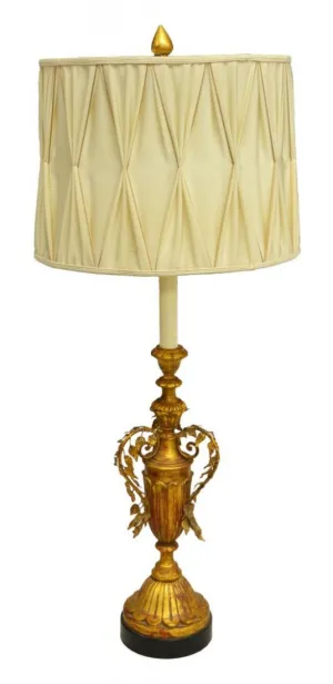 CONTINENTAL GILT VASIFORM STANDARD FLOOR LAMP 20th Century