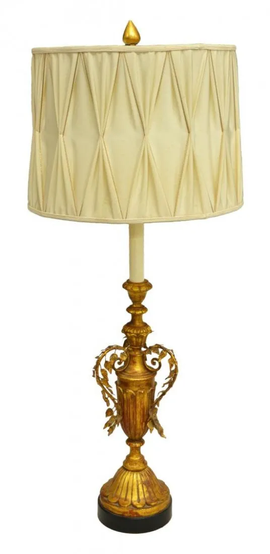 CONTINENTAL GILT VASIFORM STANDARD FLOOR LAMP 20th Century