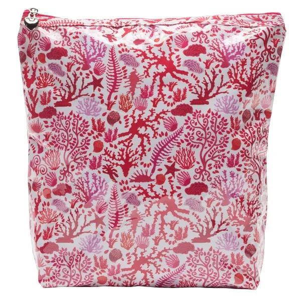 Cosmetic Bag (Large), Seashells (Coral)