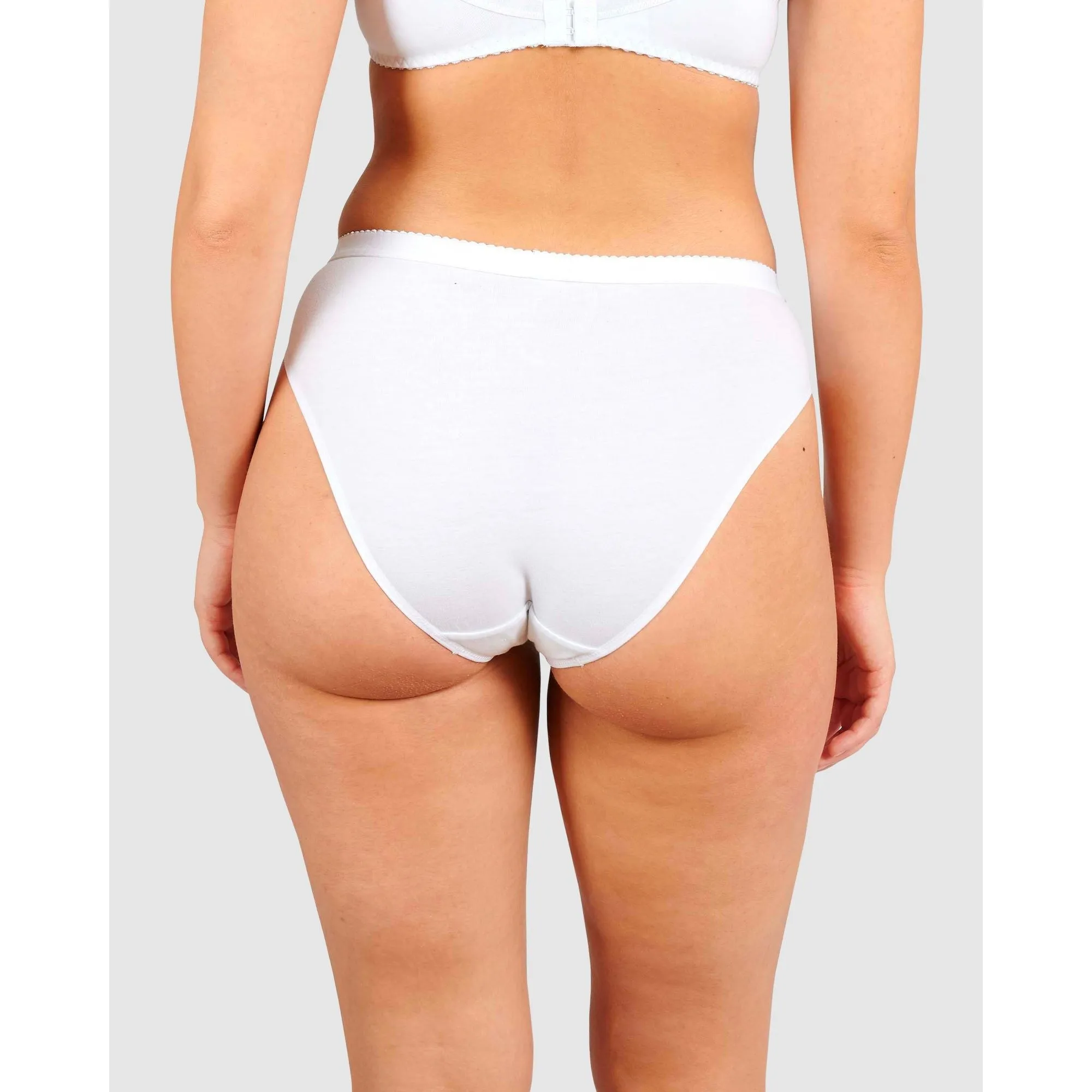 Coton D'Arum Organic Cotton Brief with Lace-White