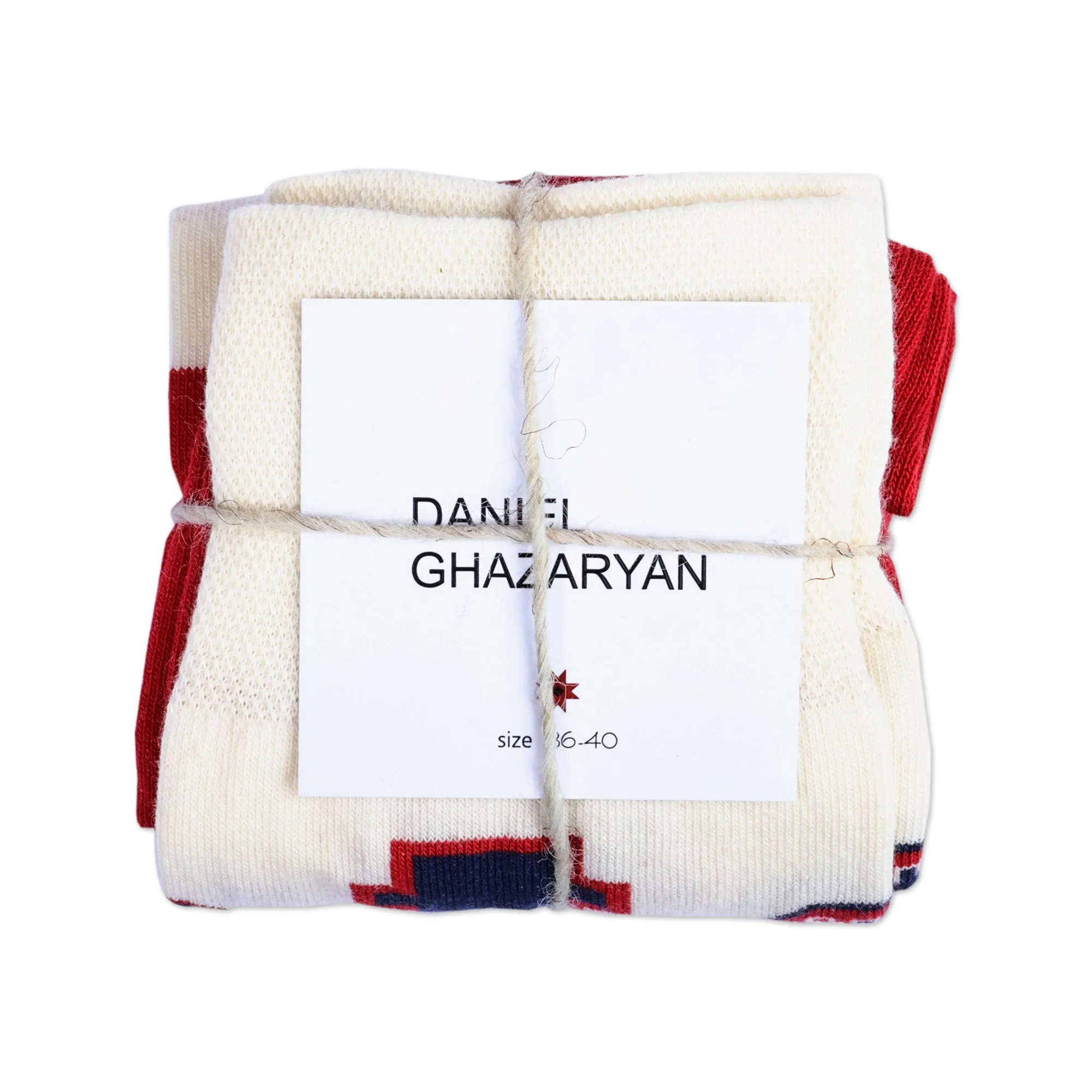 Cotton Blend Socks with Traditional Armenian Patterns - Yerevan Patterns | NOVICA