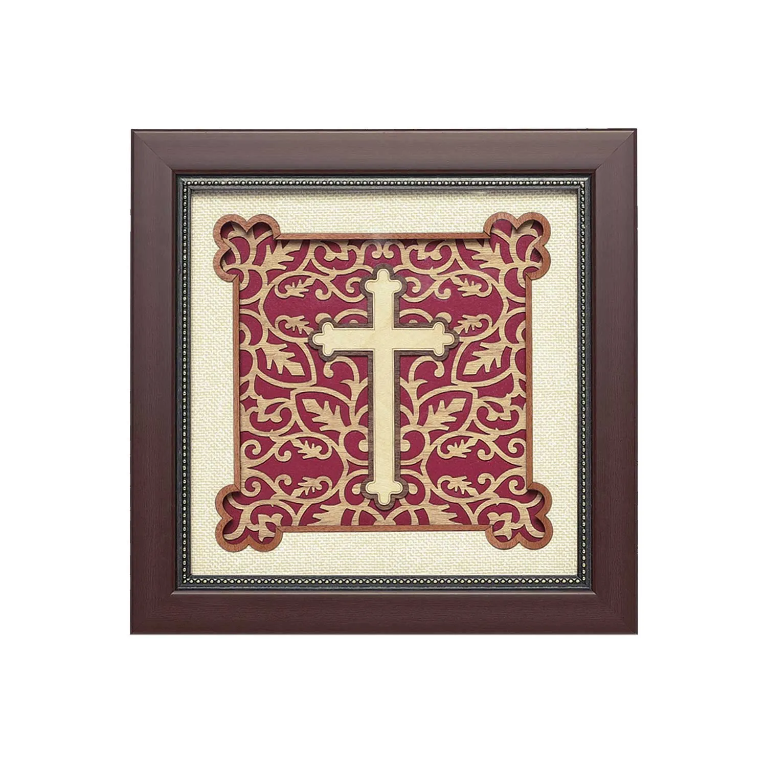 Cross Sign Wood Art Frame 8 in x 8 in