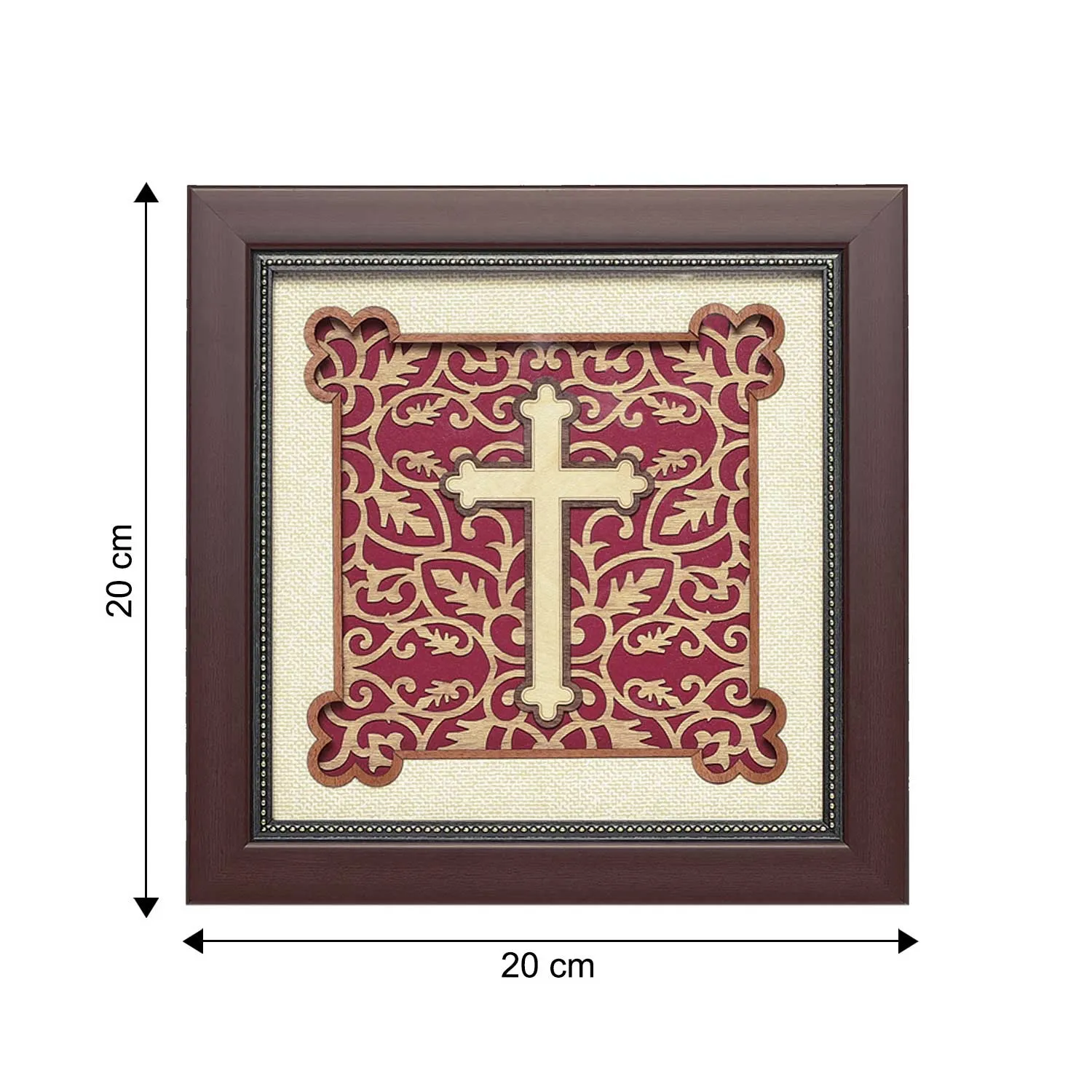 Cross Sign Wood Art Frame 8 in x 8 in