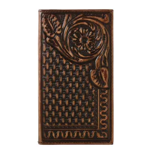 D250004402 3D Rodeo Wallet Floral Basketweavw Brown