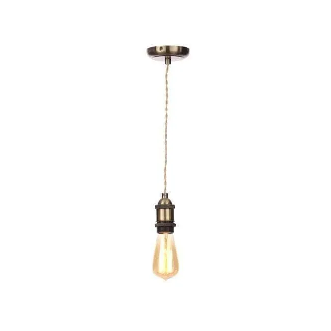Dale Single Light Antique Brass Suspension Ceiling Light