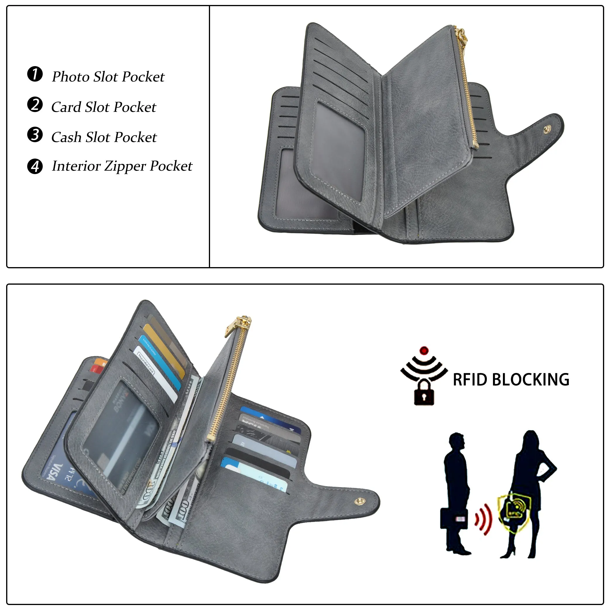 Dark Gray NGIL Trifold Wallet