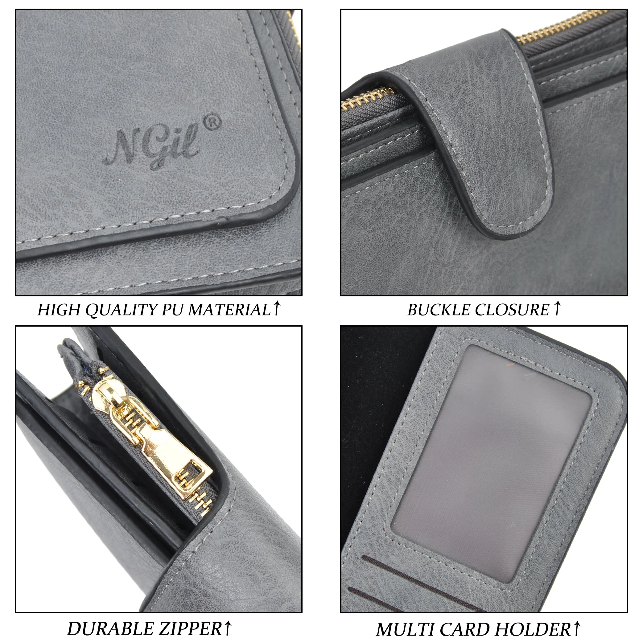 Dark Gray NGIL Trifold Wallet