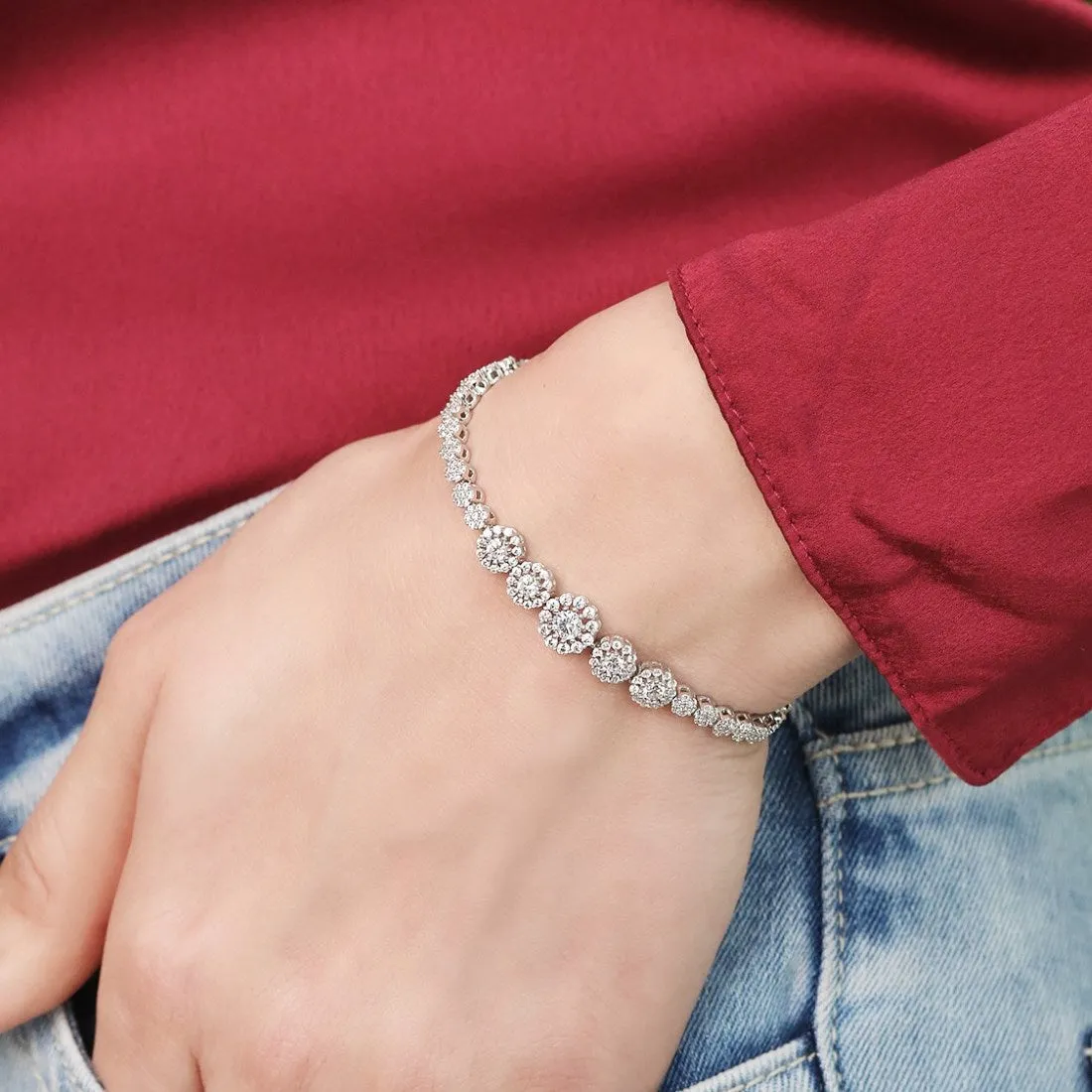 Dazzling Adjustable 925 Silver Bracelet