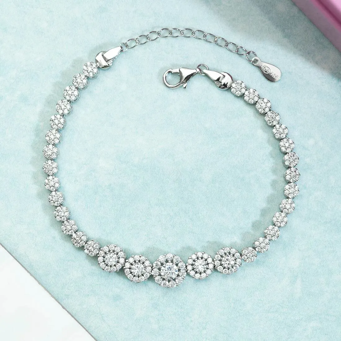 Dazzling Adjustable 925 Silver Bracelet