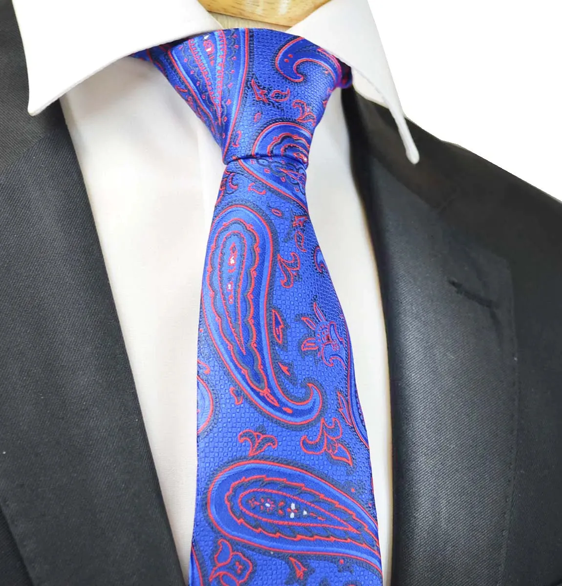 Dazzling Blue Rough Paisley Men's Necktie
