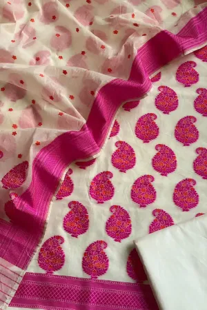 Dazzling Dyeable Banarasi Meenakari Cotton Suit Set