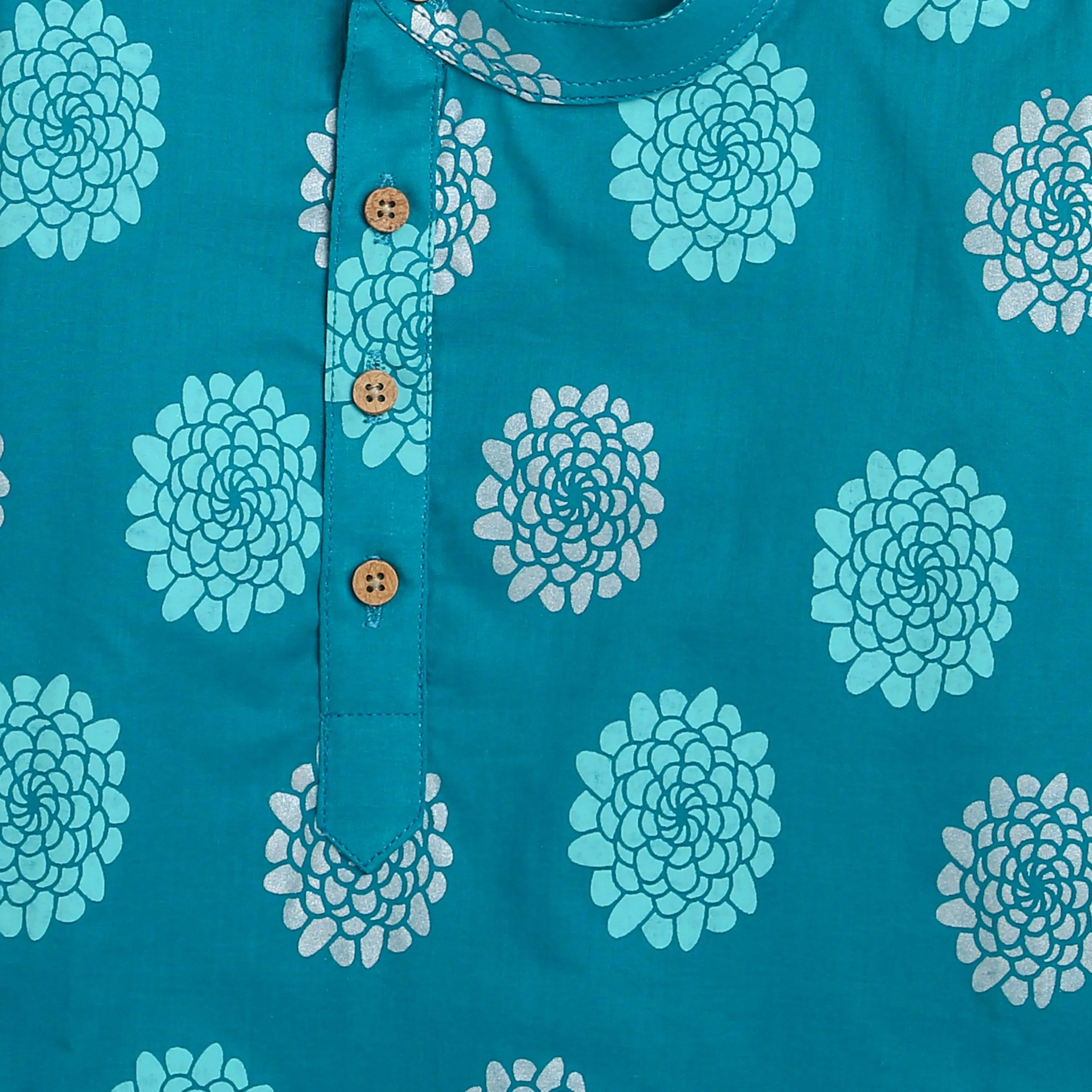 Dazzling Flower Boys Ethnic Wear- Blue