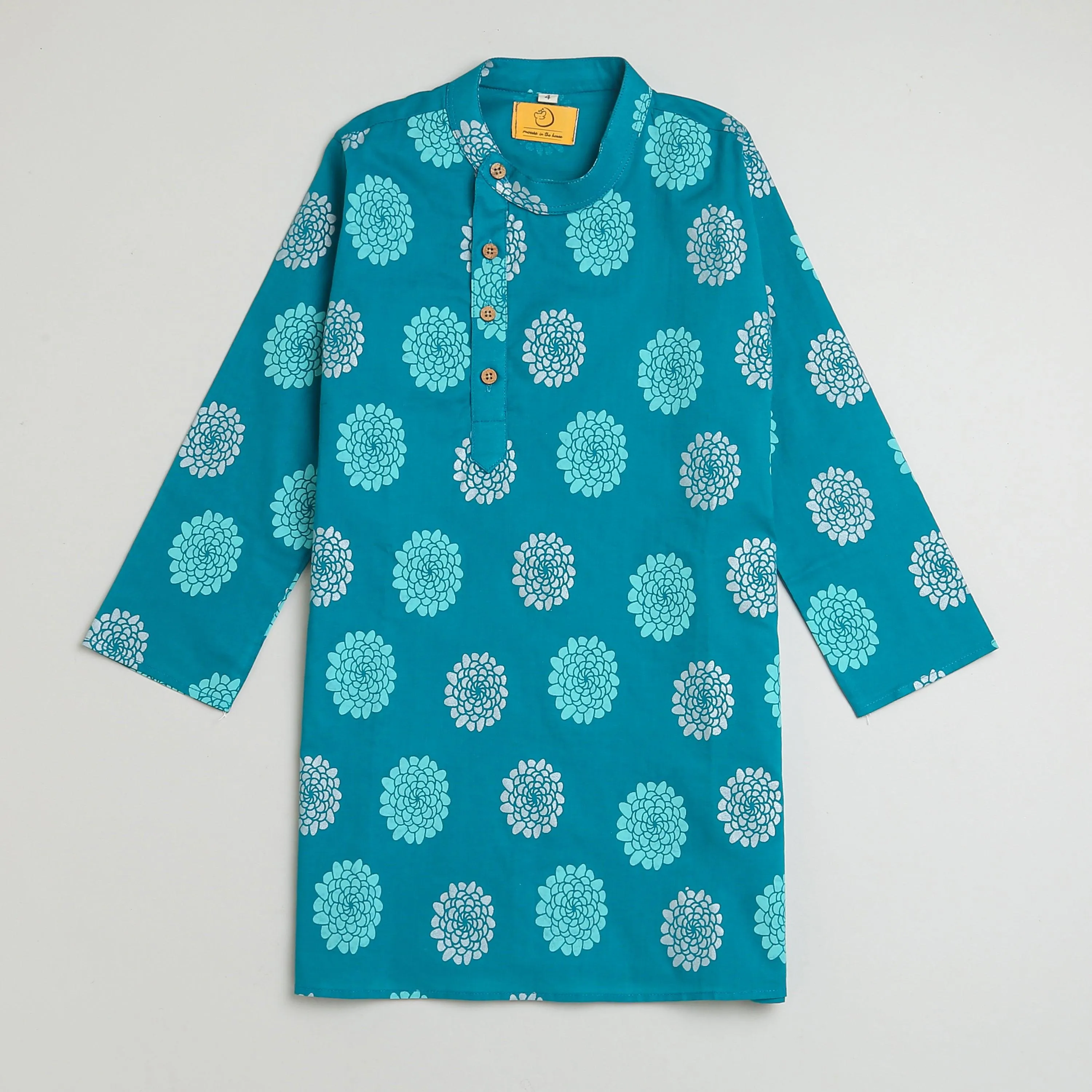 Dazzling Flower Boys Ethnic Wear- Blue