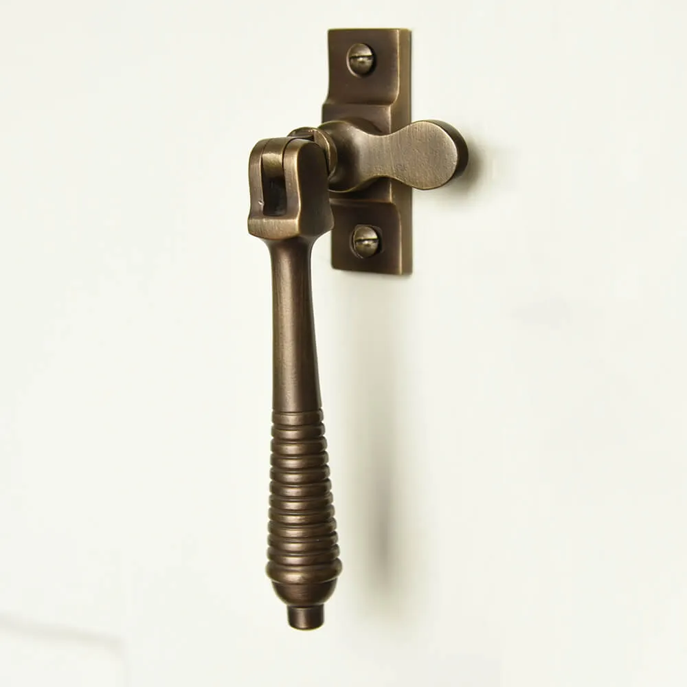 Distressed Antique Brass Beehive Casement Window Fastener