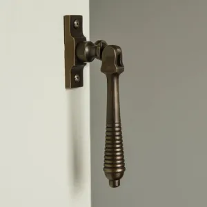 Distressed Antique Brass Beehive Casement Window Fastener