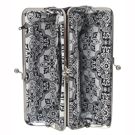 Double Frame Chocolate Brown NGIL Vintage Style Wallet