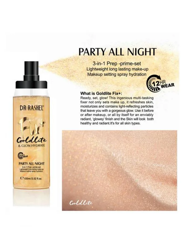 Dr.Rashel Fix  Goldlite & Glow, Hydrate Makeup Setting Spray
