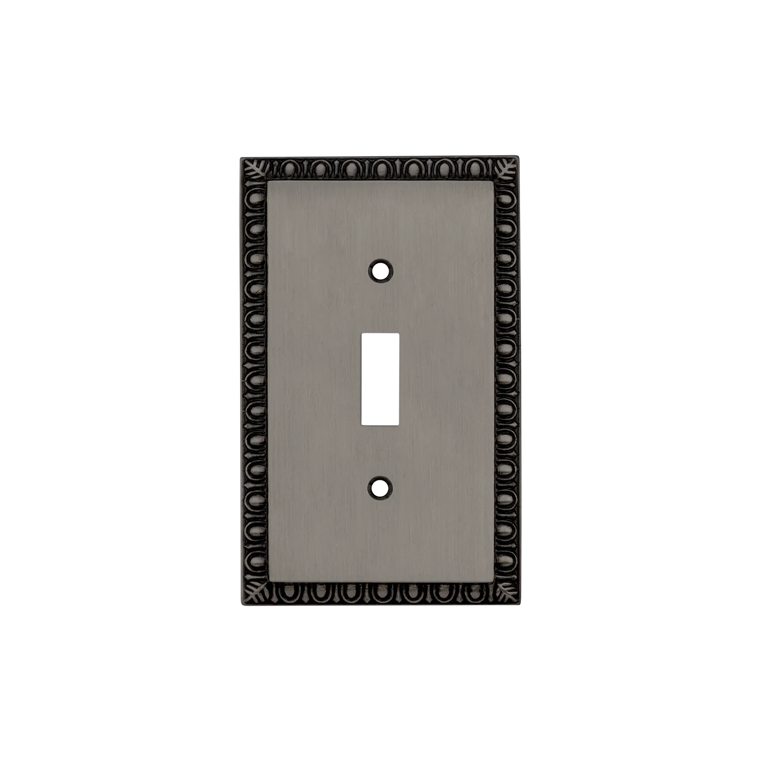 Egg & Dart Switch Plate with Single Toggle in Antique Pewter