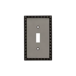 Egg & Dart Switch Plate with Single Toggle in Antique Pewter