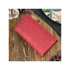 Elegant Geometric Embossed Natural Leather Women's Wallet - RFID Protection, Ample Storage & Stylish Design