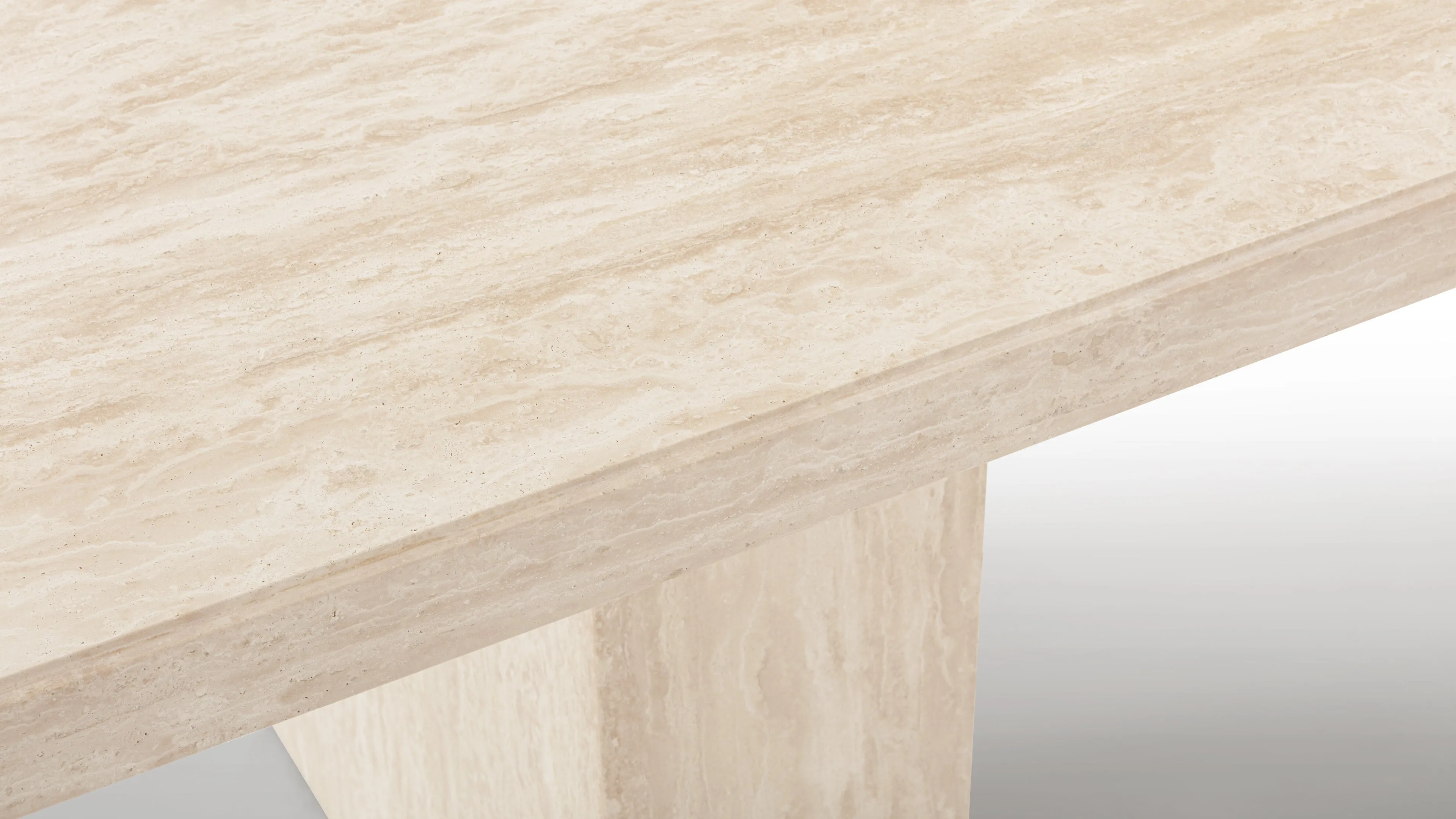 Enzo - Enzo Dining Table, Travertine, 98in