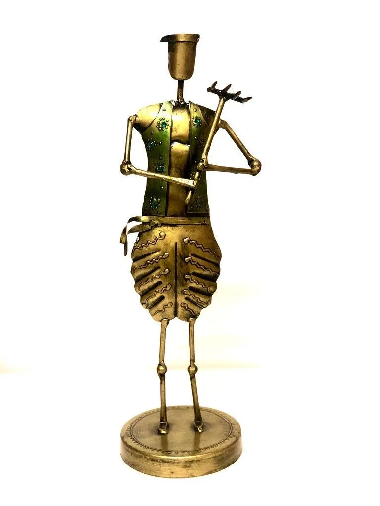 Farmer Man With Agricultural Tools Metal Classic Tamrapatra