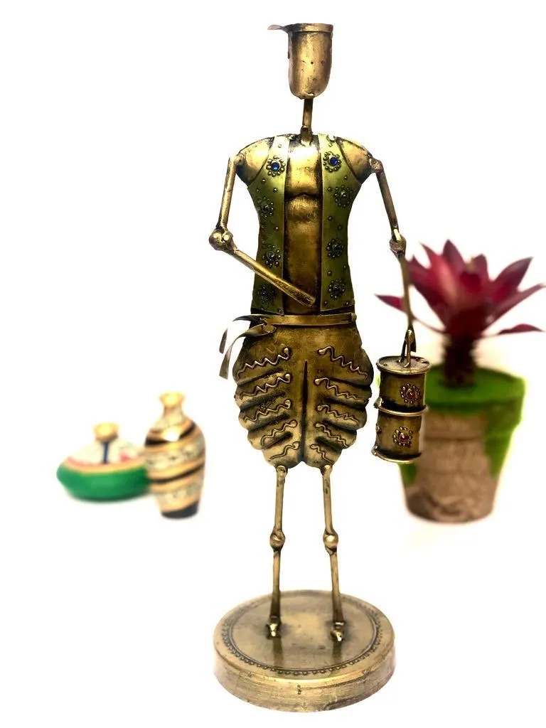 Farmer Man With Agricultural Tools Metal Classic Tamrapatra