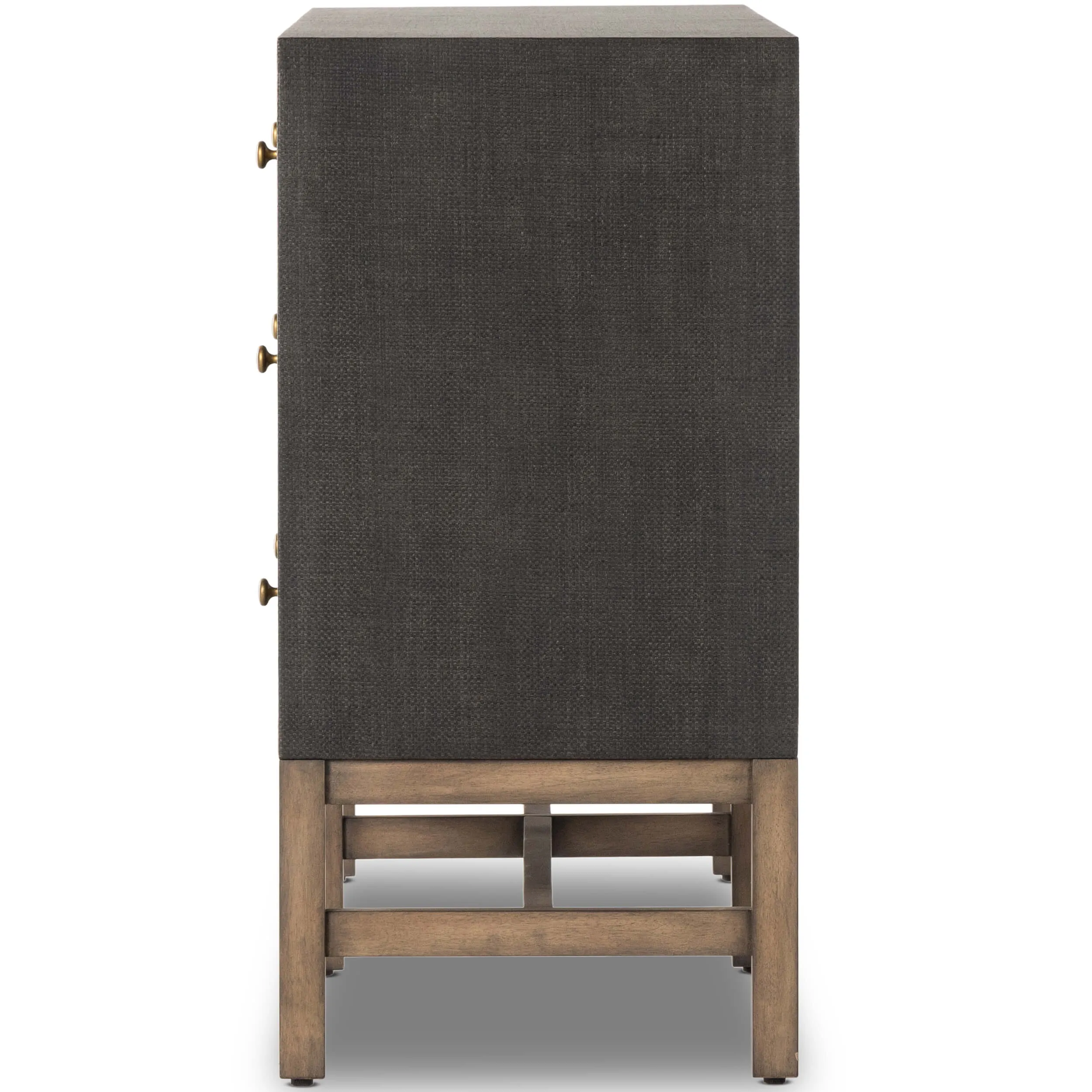 Fiona 6 Drawer Dresser, Black Raffia