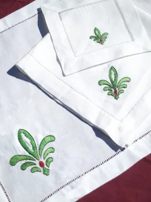 Fleur De Lys 4pc Set  Green