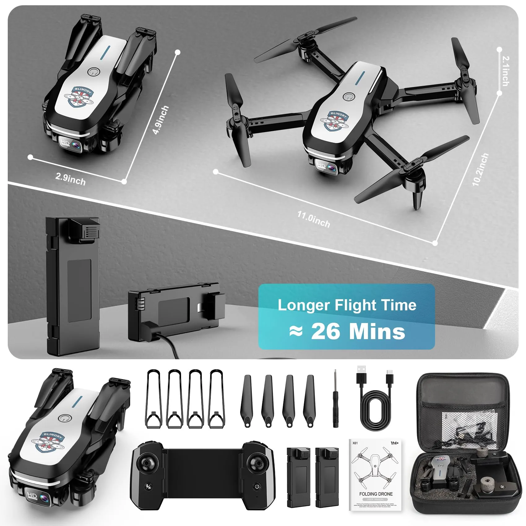 FPV Foldable Mini Drone with 1080P Camera