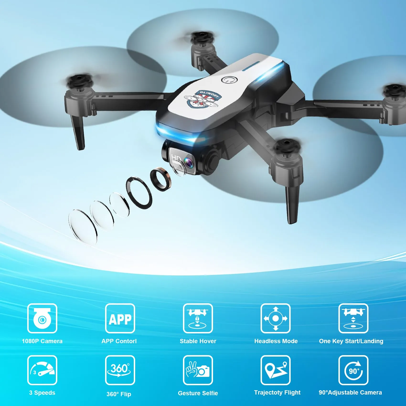 FPV Foldable Mini Drone with 1080P Camera