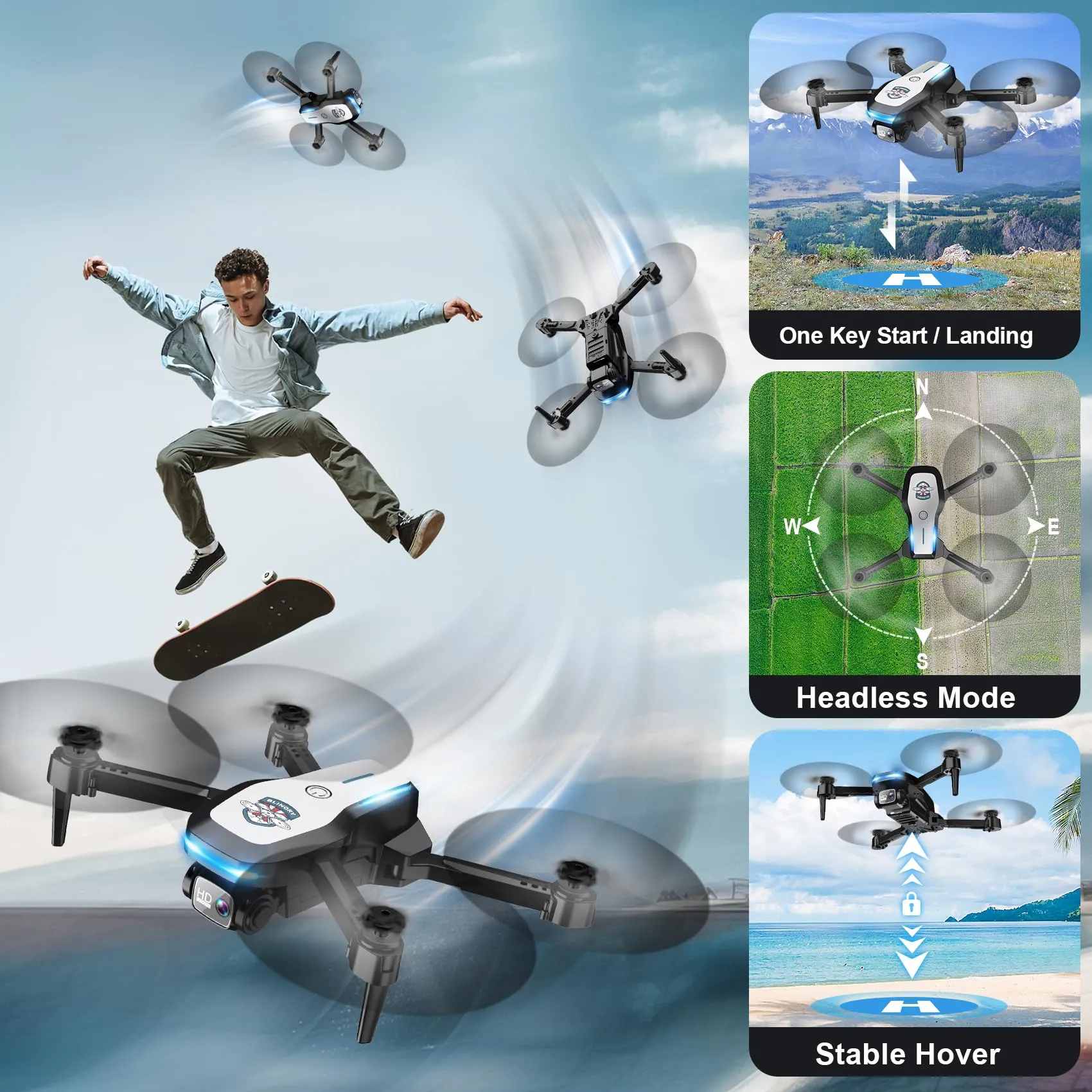 FPV Foldable Mini Drone with 1080P Camera