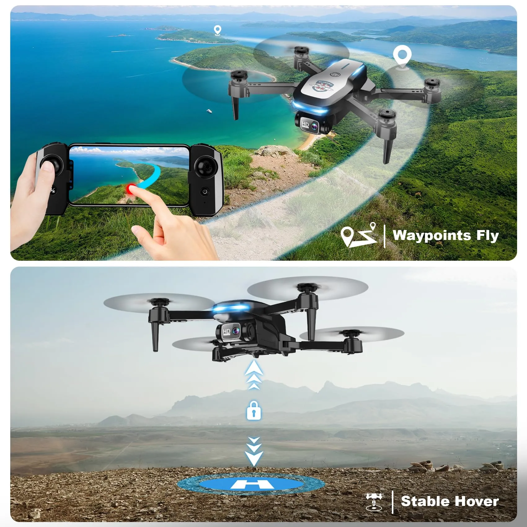 FPV Foldable Mini Drone with 1080P Camera