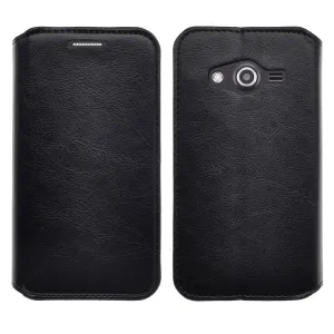 Galaxy Avant Case, Pu Leather Magnetic Flip Fold[Kickstand] Wallet Case with ID & Card Slots for Galaxy Avant/G386T - Black