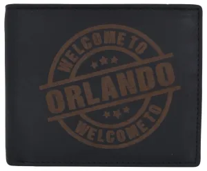 Genuine Leather Bifold Welcome to Orlando RFID Men's Wallet /53HTC Orlando 1