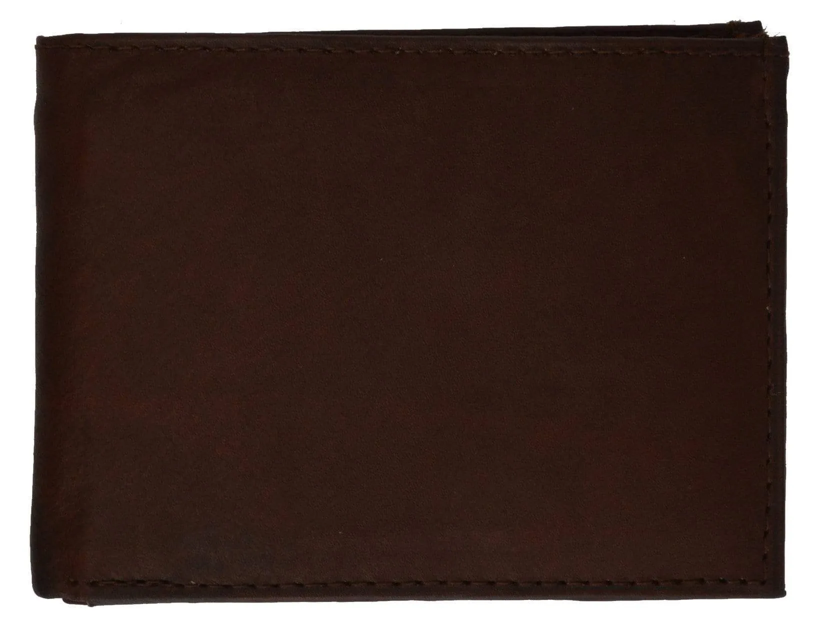 Genuine Leather Mens Bifold Wallet Button Snap Flap Out 1533 CF