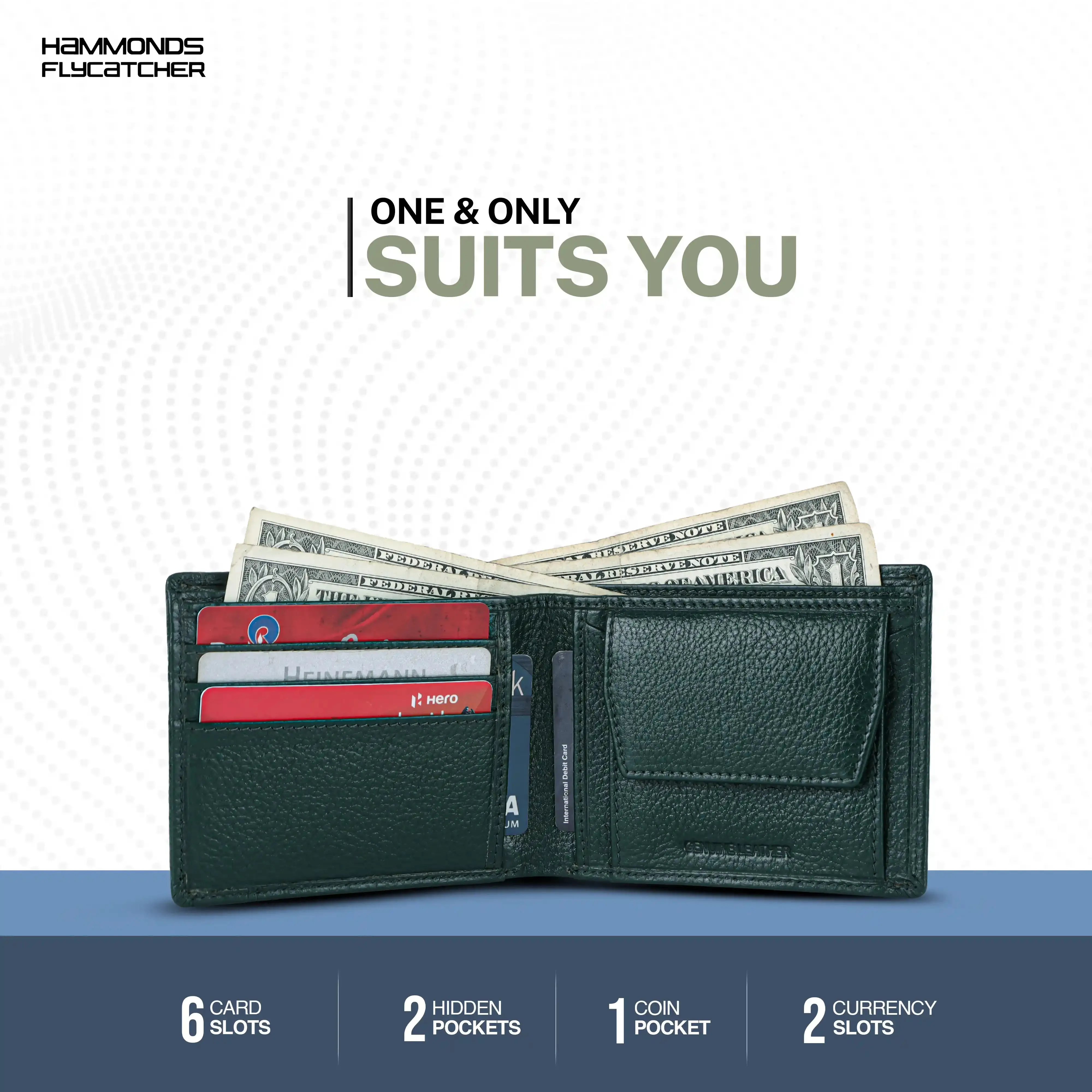 Genuine Leather Wallet for Men - RFID Protected Leather Men's Wallet with 6 ATM Credit/Debit Card Slots