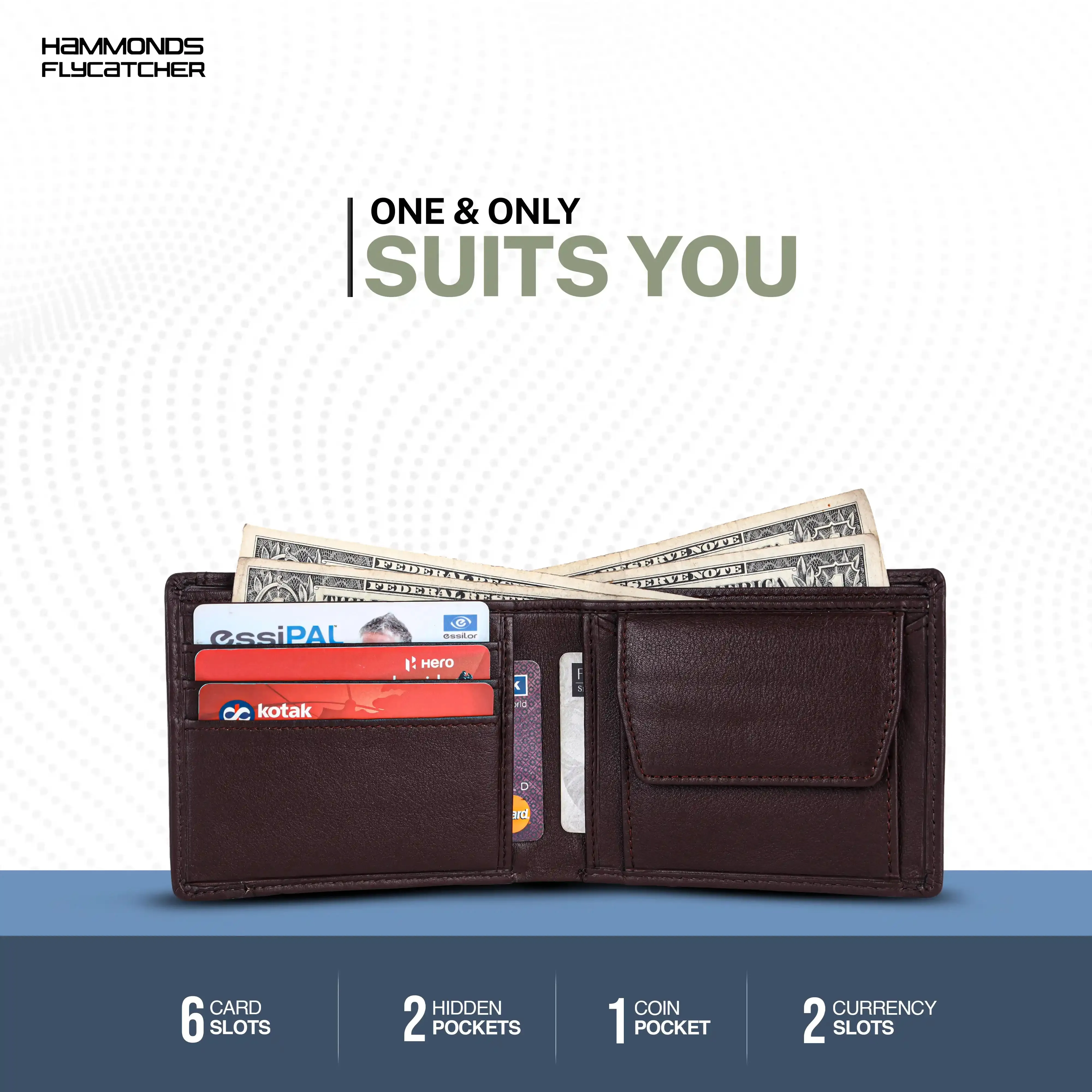 Genuine Leather Wallet for Men - RFID Protected Leather Men's Wallet with 6 ATM Credit/Debit Card Slots