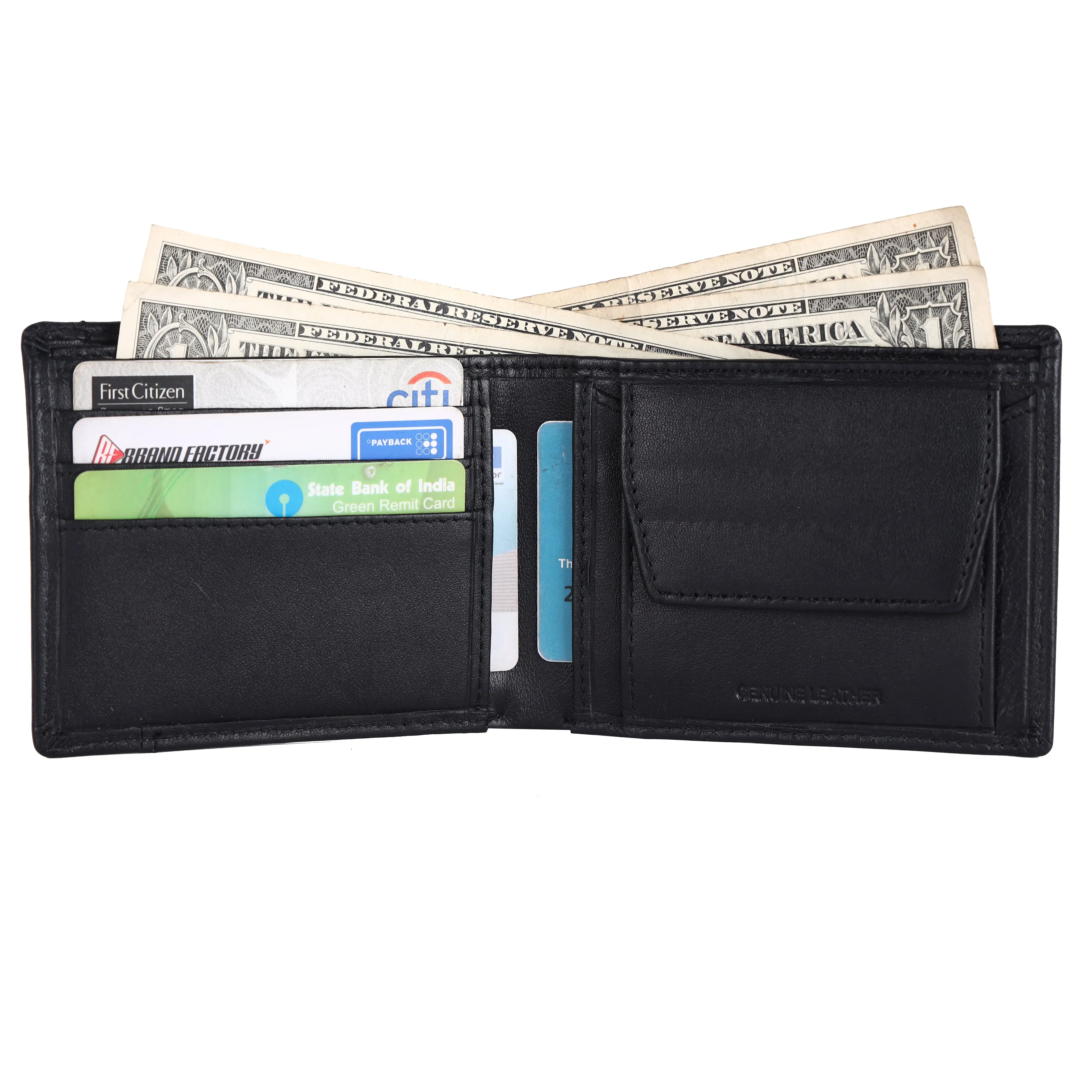 Genuine Leather Wallet for Men - RFID Protected Leather Men's Wallet with 6 ATM Credit/Debit Card Slots